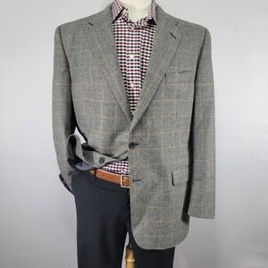 Hickey Freeman H.F LTD Men's Flannel Sport‎ Coat Blazer Two Button Wool Size 44R
